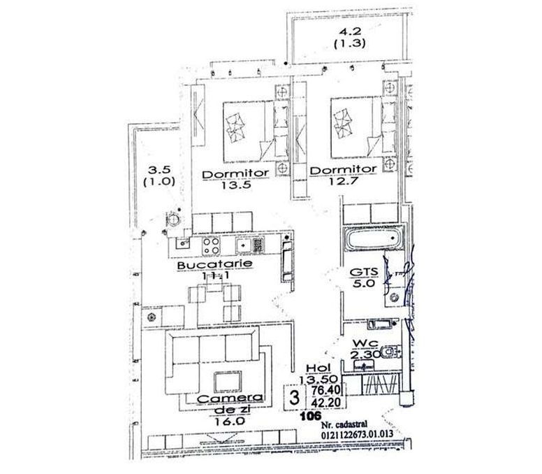 Vânzare, apartament, 3 camere, str. Durlești, Dumbrava - Poză 2