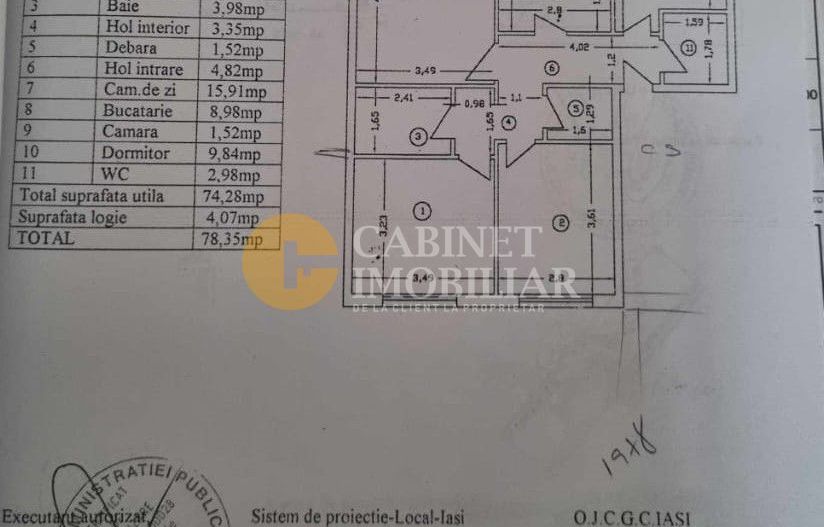 Apartament cu 4 camere, 2 bai, 80 mp, zona Dacia - Poză 9
