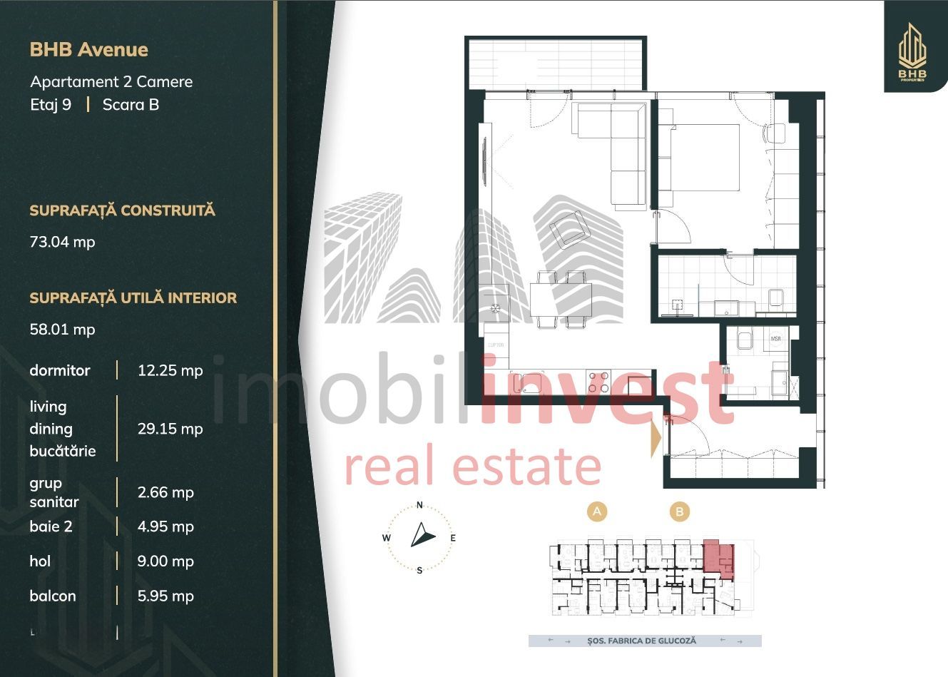 Apartament 2 Camere în complexul BHB Avenue - Schiță 23