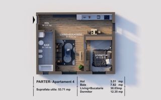 Apartament superb cu 2 camere I Braytim - Poză 2