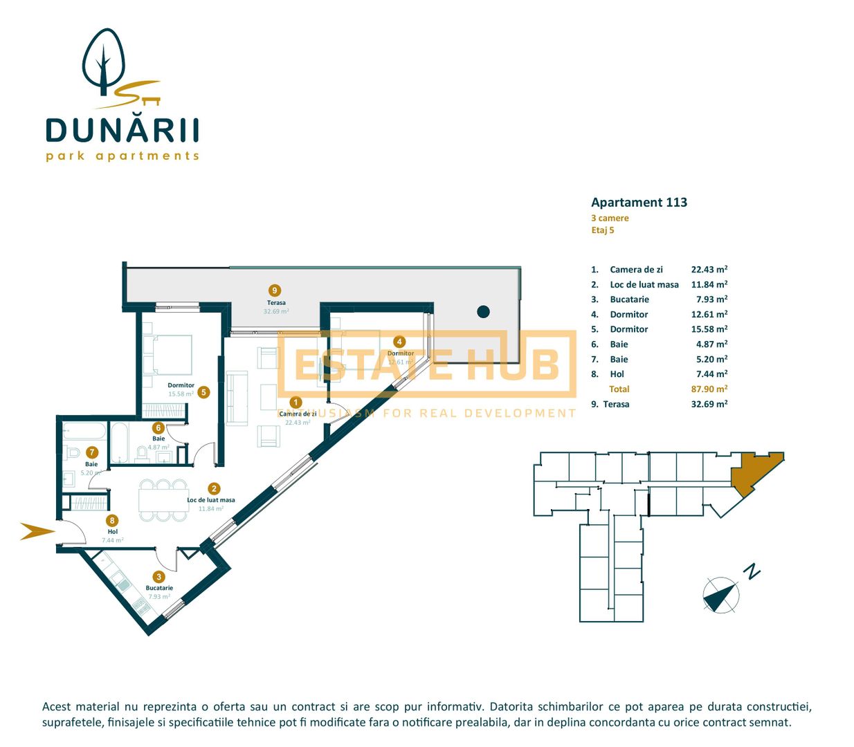 Apartament cu CF 3 camere recompartimentate in 4 camere langa viitorul Parc Est - Poză 1