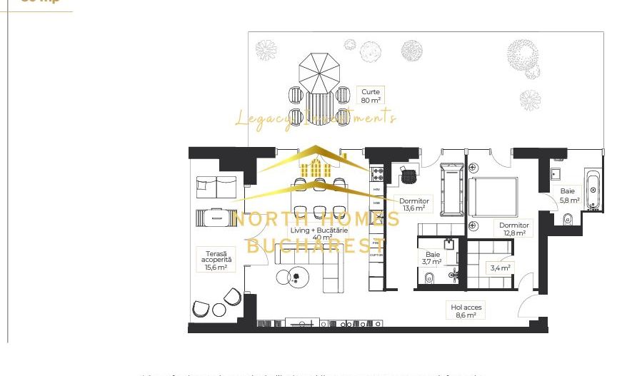 Apartament de 3 camere, 2 bai+ terasa + curte proprie - Zona Floreasca - Poză 17