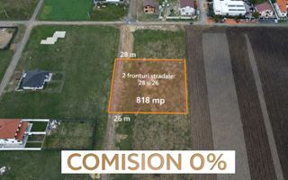 Comision 0%  Teren 818 mp pentru duplex | 2 fronturi stradale | Moșnița Noua - Poză 1