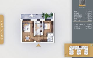 2 camere Finalizare Rapida Titan Pallady 700m Metrou Nic. Teclu - Schiță 2