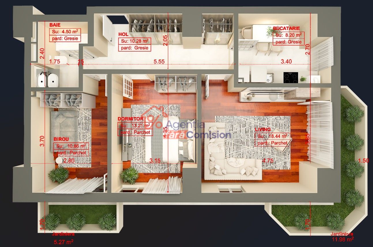 Apartament 1C, Copou, 43,4mp, 110000euro+TVA - Poză 9