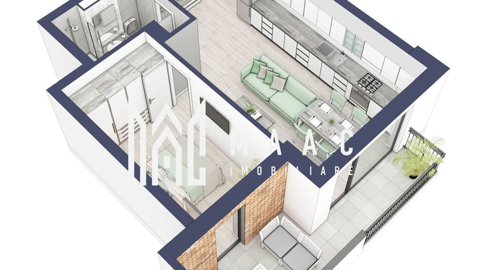 Apartament 2 camere | Balcon 10.3 mp | Etaj 3 | Turnisor - Poză 5