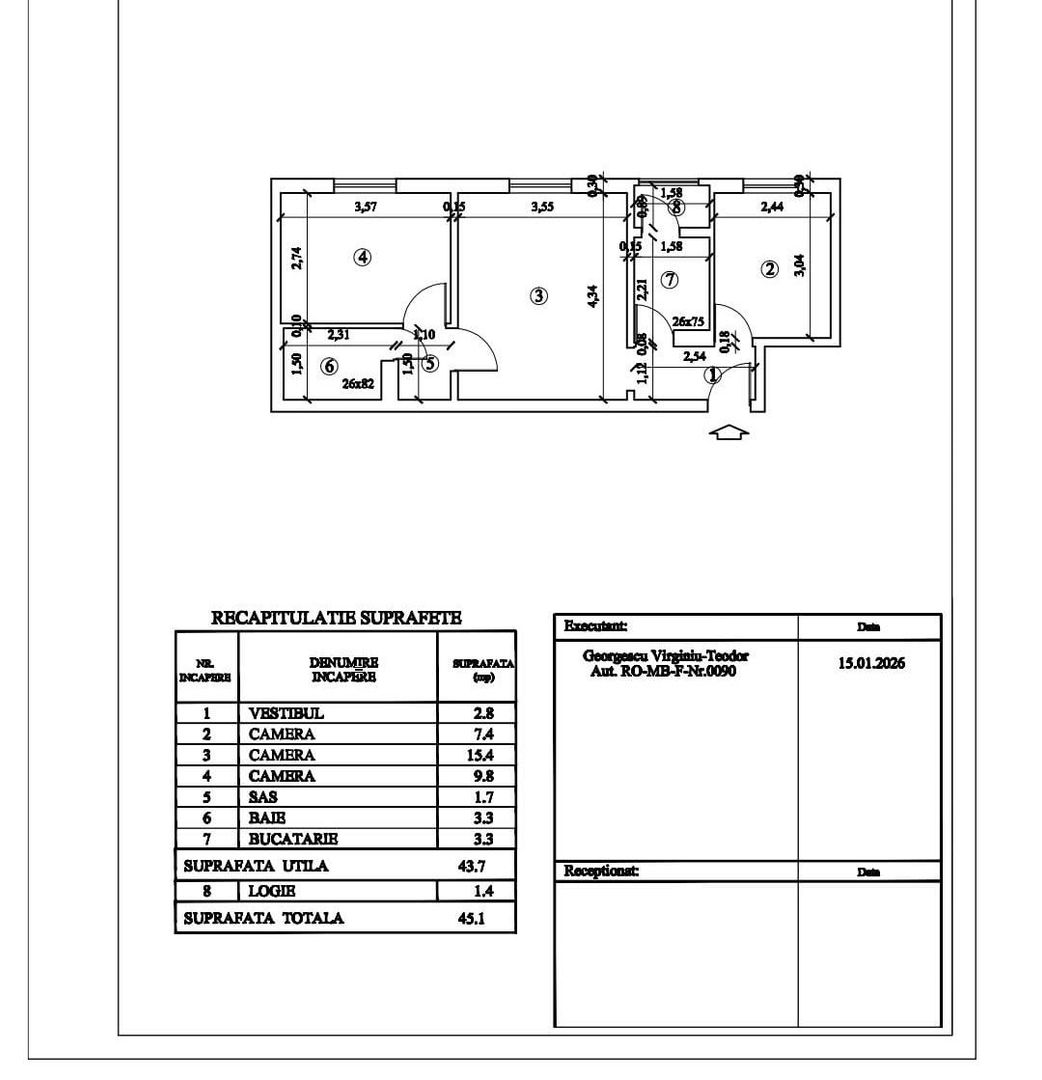 Apartament spatios cu trei camere, Brancoveanu, 78.000€ - Poză 15