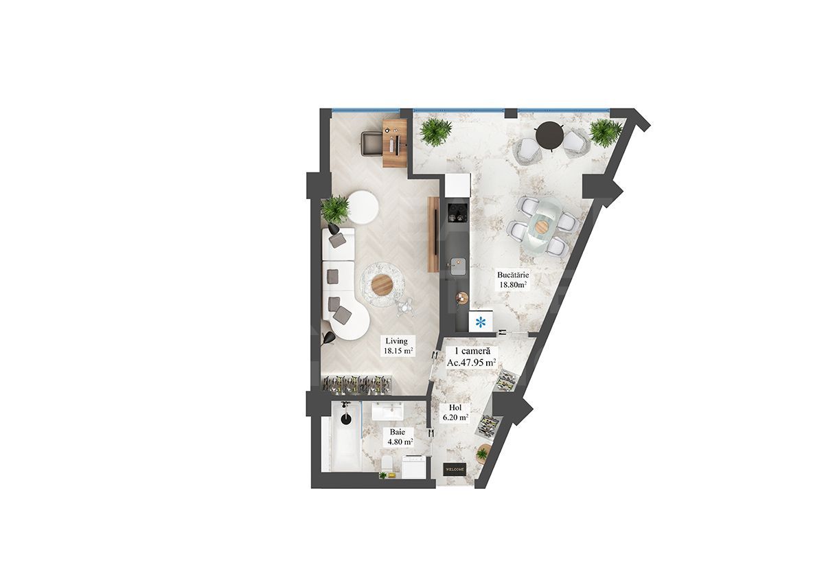 Vânzare apartament- 1 cameră 47.95 mp, str. N. Zelinski, Botanica - Poză 6