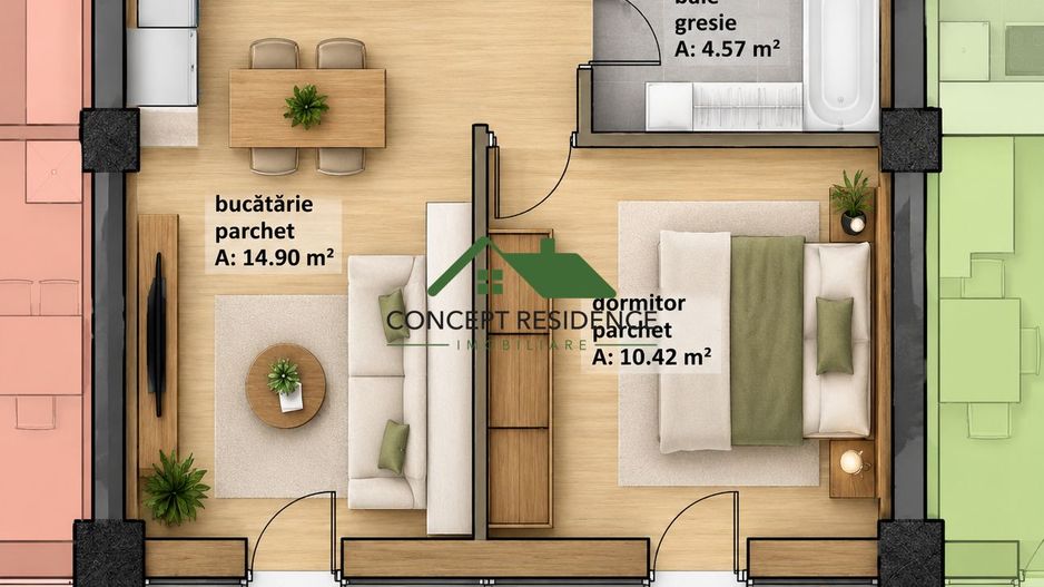 Apartament 1 cameră | 41 mp | Revolution Plaza Tower III - Poză 1