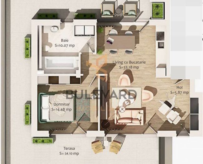 Penthouse cu terasa de 54 mp, zona strazii Anton Pann! - Poză 3