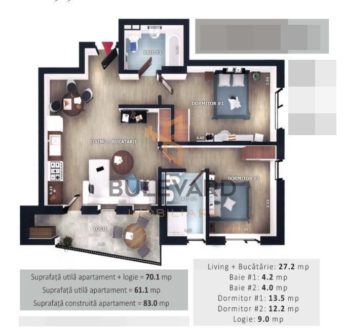 Apartament cu 3 camere la 5 minute de Vivo Mall! - Poză 2
