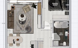 Apartament de vanzare 2 camere 57mp 2550 EUR-MP - Schiță 12