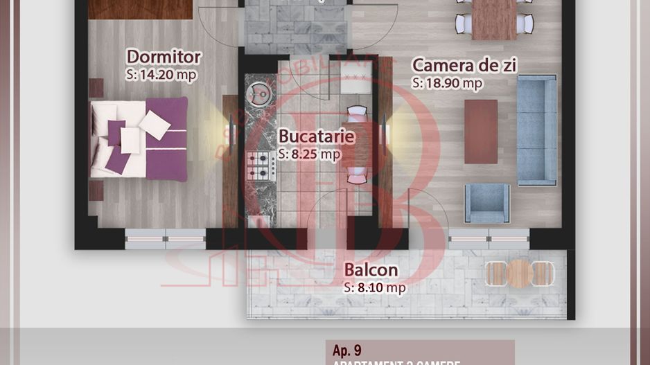 Apartament 2 camere-Theodor Pallady-Compartimentare Ideala - Schiță 1