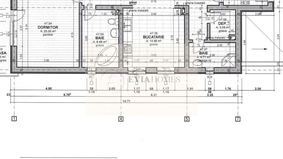 3 camere/ 113 mp/ Cartier Zorilor - Schiță 5