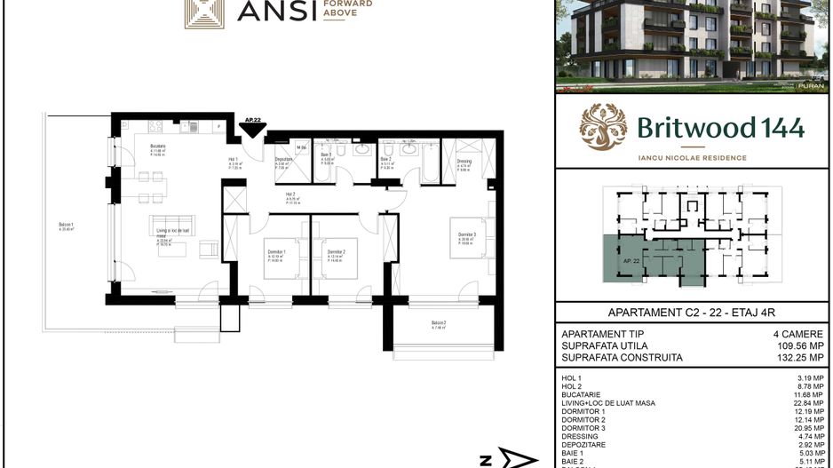 De vânzare apartament 4 camere – BRITWOOD 144, Iancu Nicolae - Poză 2