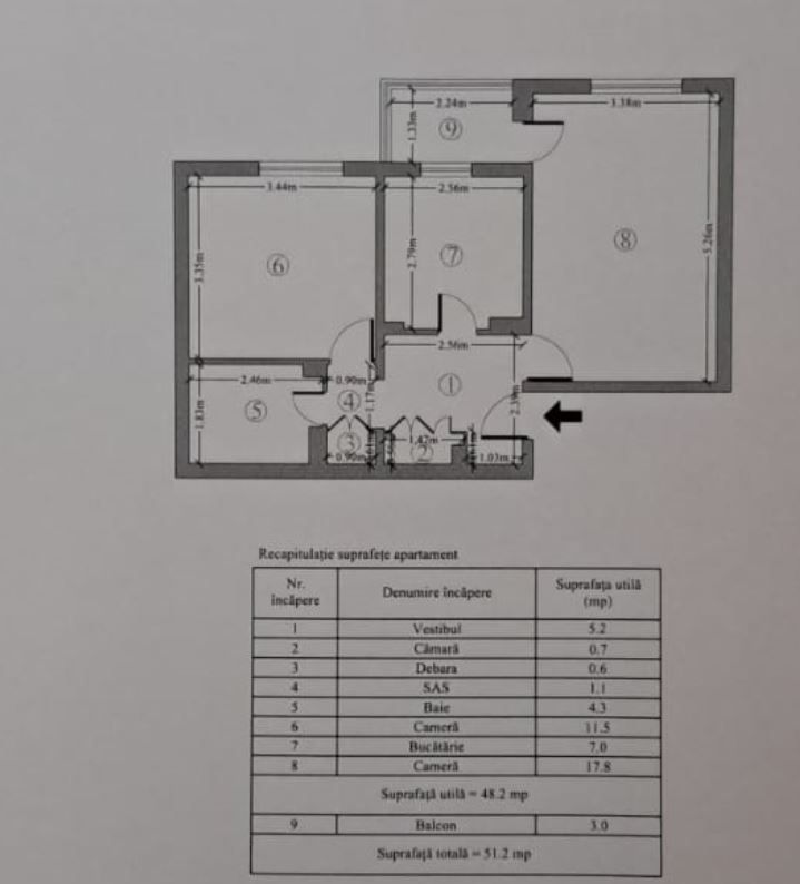 Apartament 2 camere - Schiță 5