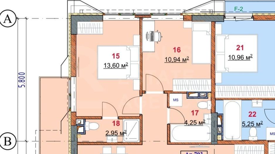 Vânzare, apartament cu 2 dormitoare și living, bd. Dacia, Botanica - Poză 4