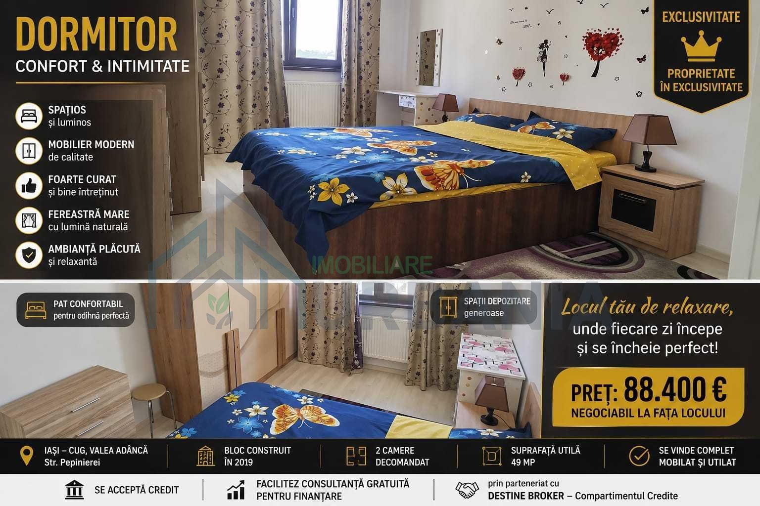 Apartament 2 Camere Complet Mobilat si Utilat, CUG Valea Adanca, Bloc 2019 - Poză 2