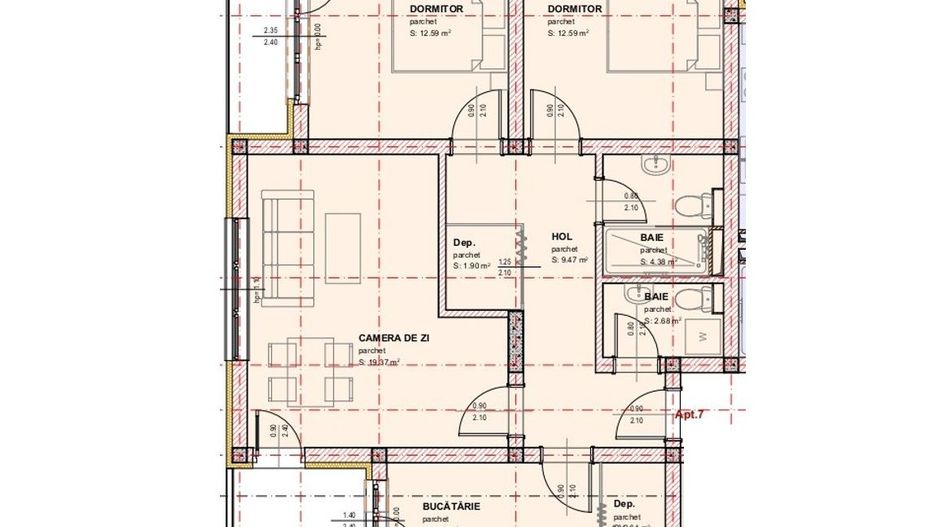 Apartament 3 camere si doua balcoane - Selimbar, Sibiu - Schiță 11