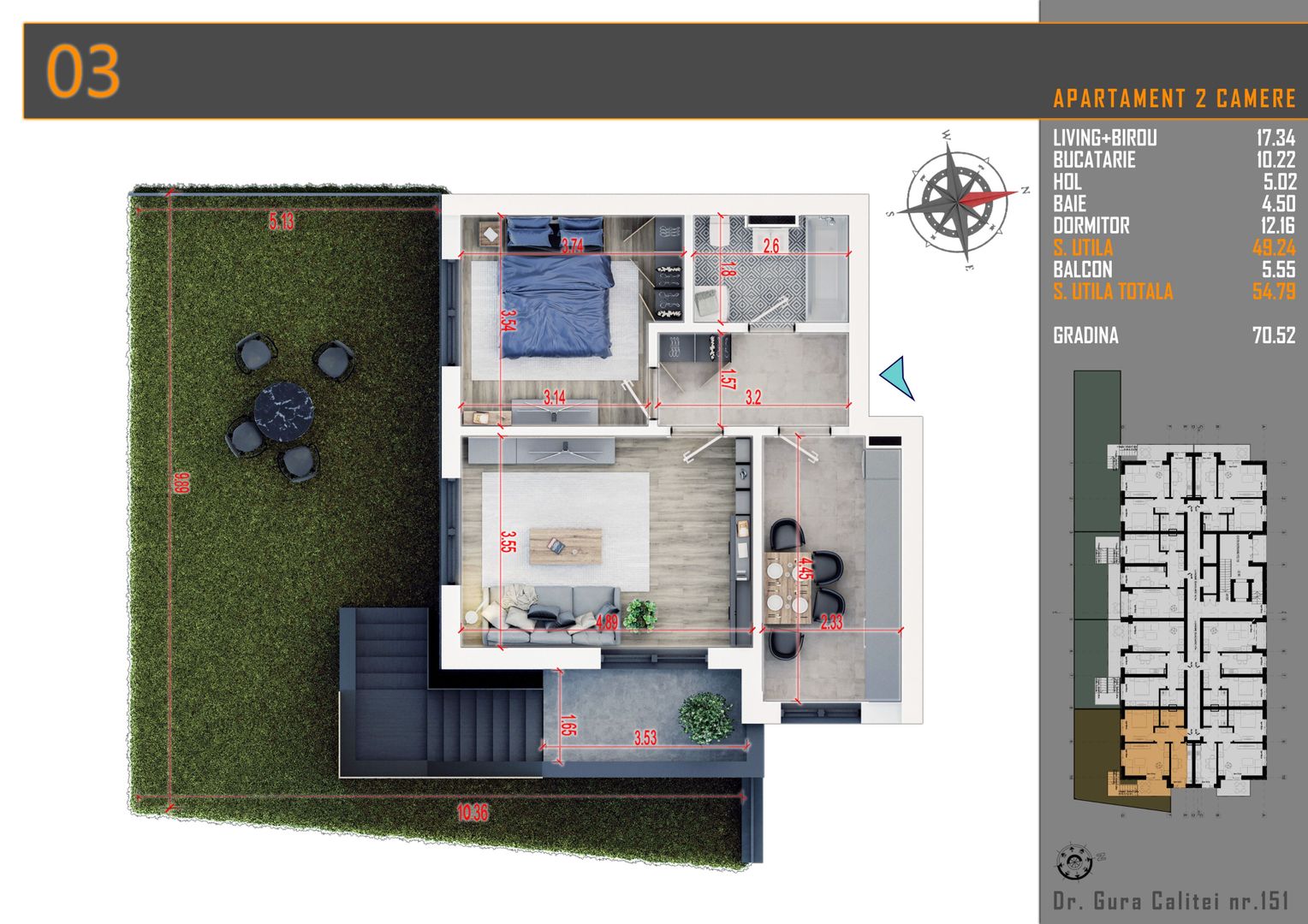 AP. 2CAM+GRADINA+LOC DE PARCARE/ IDEAL SPATIU COMERCIAL.PALLADY! - Poză 4