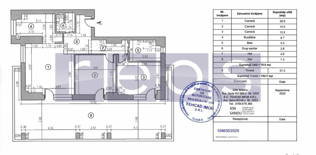 VANZARE -PENTHOUSE SUPERB - 3 CAMERE - TERASA  de 60 mp - Poză 18