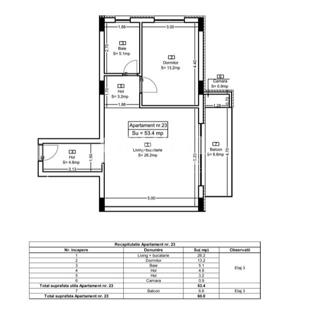 Dezvoltator | Apartament 2 Camere | 47 mp | Parcare Zona Eroilor - Poză 14
