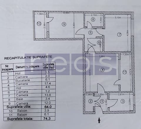 Apartament 3 camere spațios | 75 mp | Zonă Lujerului - Metrou - Poză 12