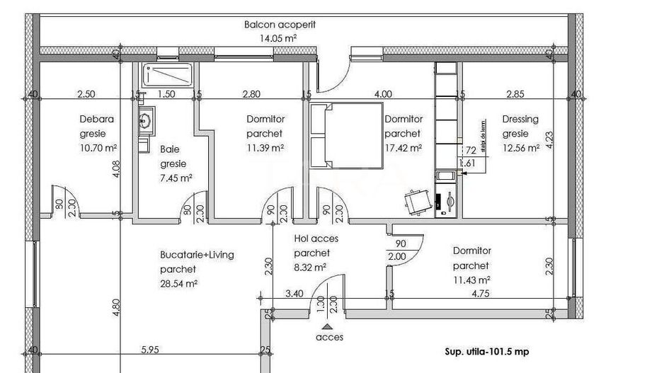 Apartament cu 4 camere in apropiere de aeroport. - Poză 7