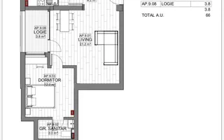 VANZARE APARTAMENT 3 CAMERE | LIZEANU | BLOC NOU | PARCARE | TERASA - Schiță 24