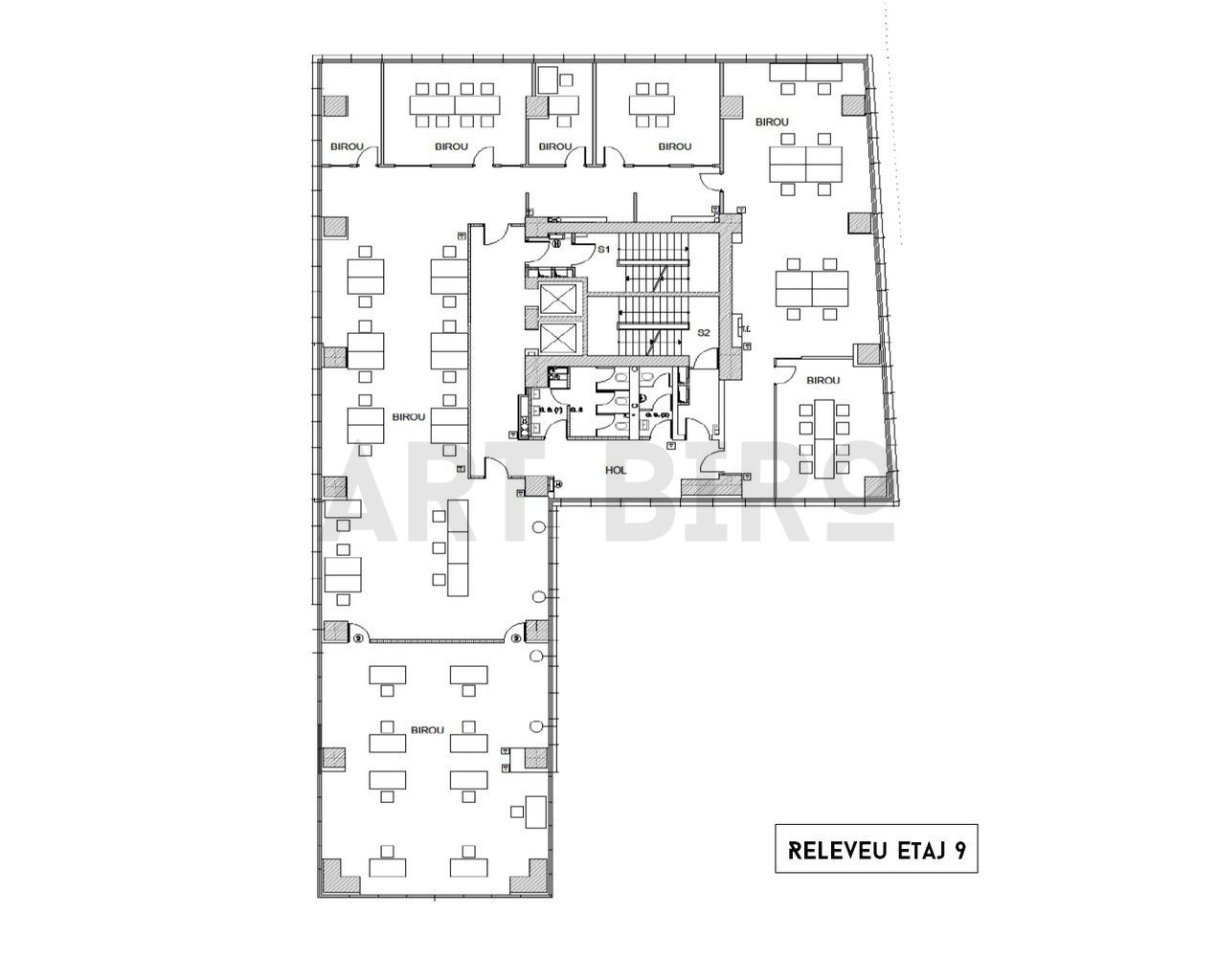 Zero comision, 127-555mp birou mobilat Splaiul Unirii, 6' metrou - Schiță 12