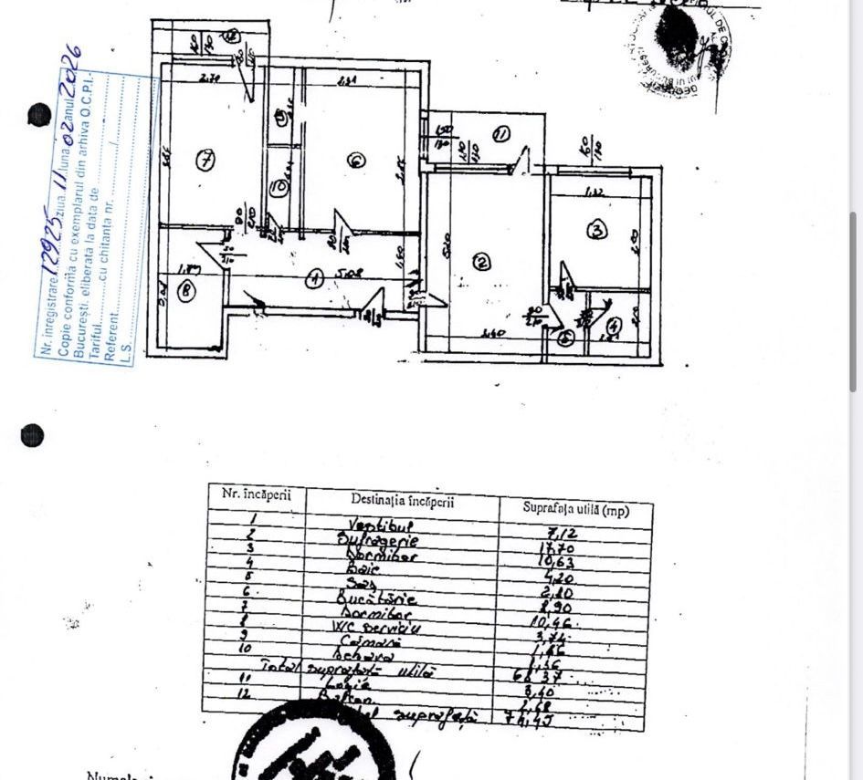 Apartament 3 camere Gorjului | Metrou 5 minute | Bloc 1981 - Schiță 20