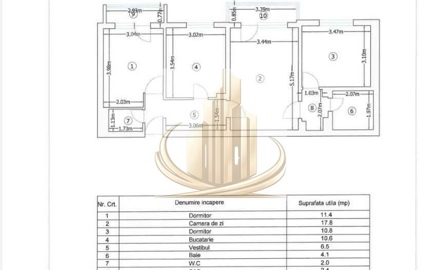 Vand apartament 3 camere doua bai, doua balcoane - Poză 8