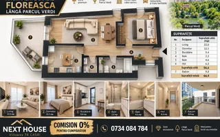 Floreasca – Parcul Verdi | 2 camere, 66 mp | 2024 | - Schiță 16