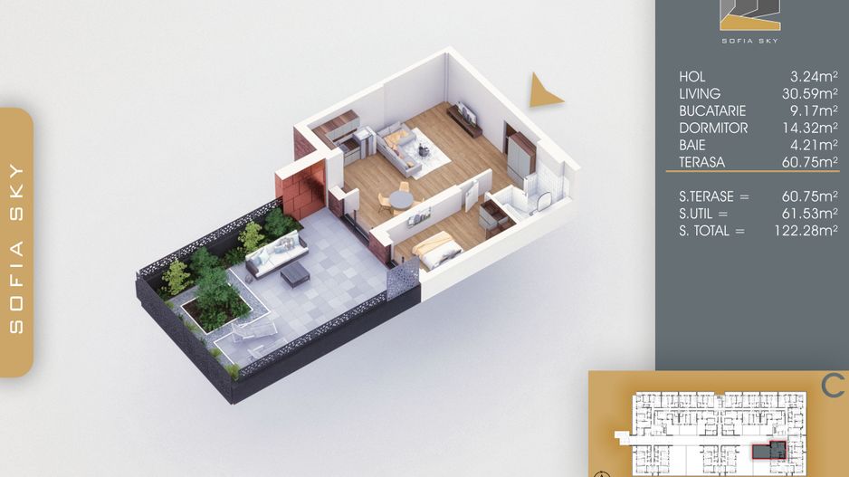 2 camere spatios cu terasa Titan Pallady  7 min Metrou Nicolae Teclu - Schiță 2