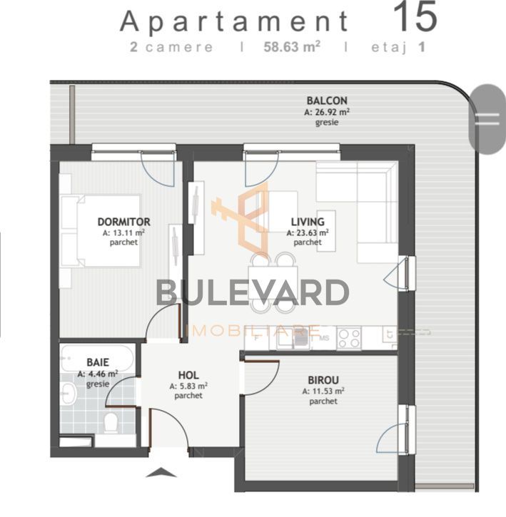 Apartament cu 3 camere zona strazii Eroilor! - Schiță 8