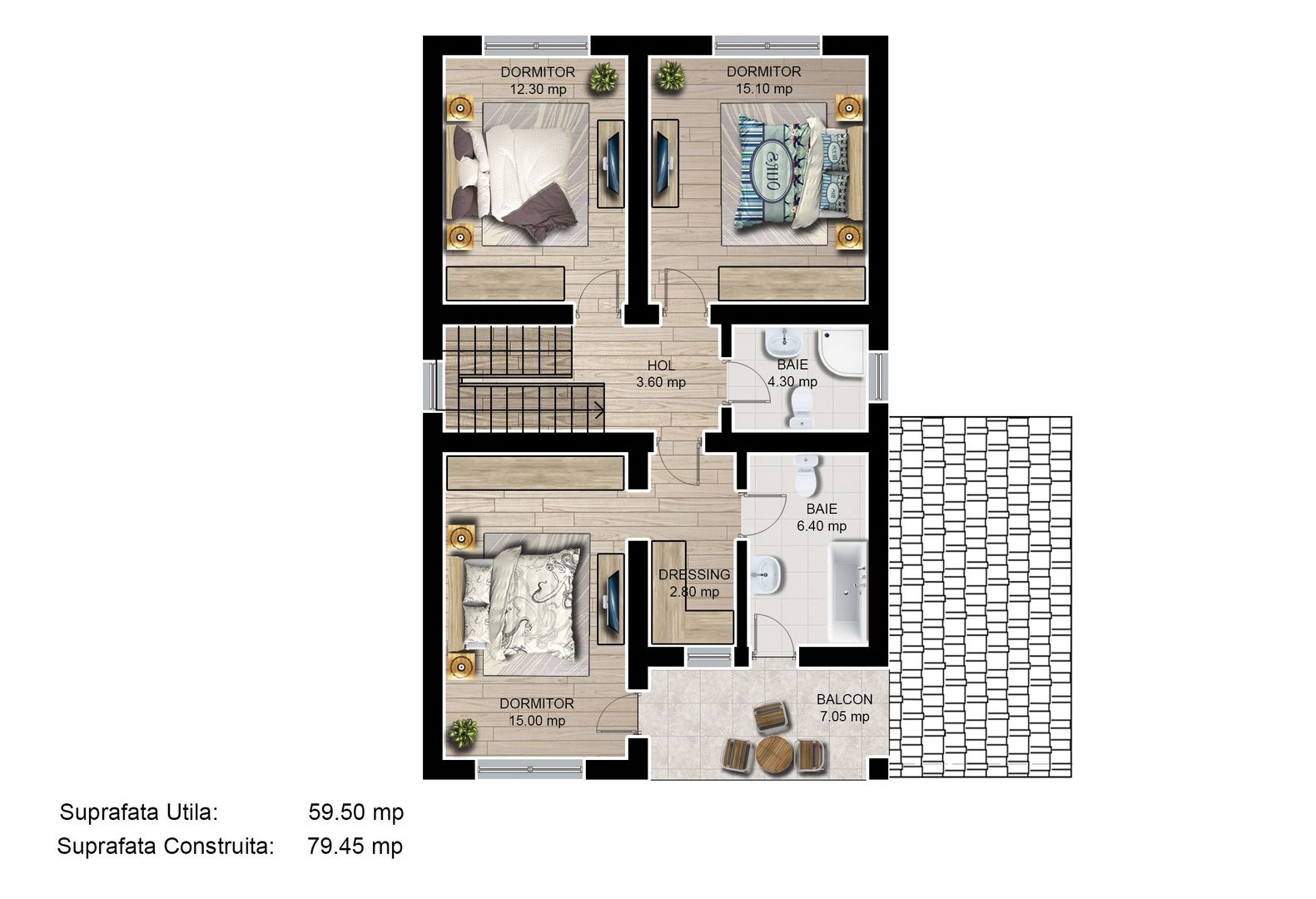 Casa individuala 4 camere 3 bai si garaj Cartier Izvor - Schiță 8