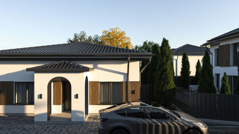 Direct dezvoltator! Vila construita, 4 camere+mansarda! Placa beton - Poză 1
