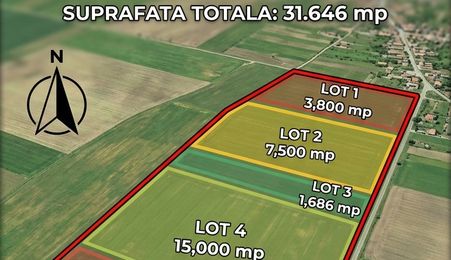 Terenuri extravilane de vanzare in Meteu – 4 loturi individuale