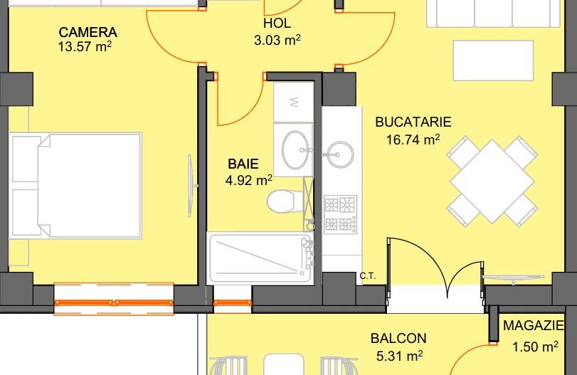 Apartament cu 2 camere si avans doar 5% - zona Doamna Stanca - Sibiu - Schiță 5