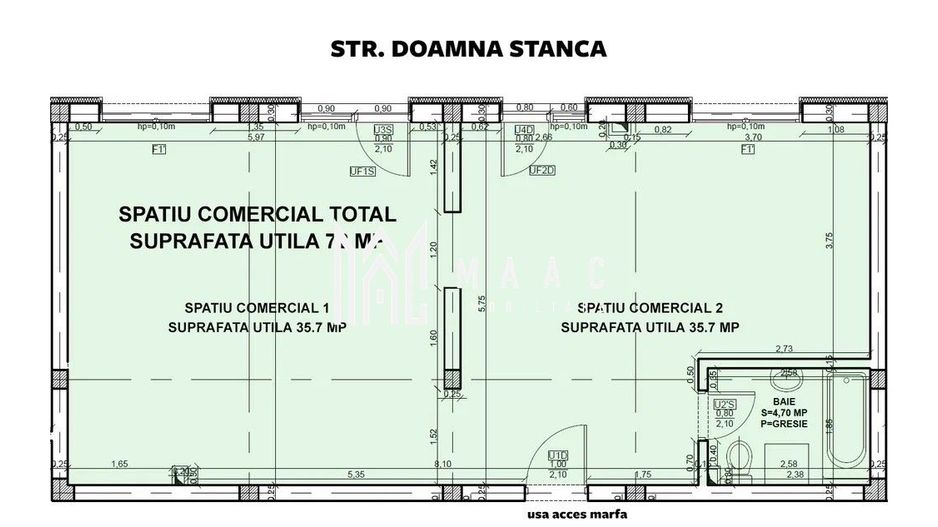 Spațiu Comercial | 364 mp | Open Space | Vitrine | D. Stanca - Schiță 9