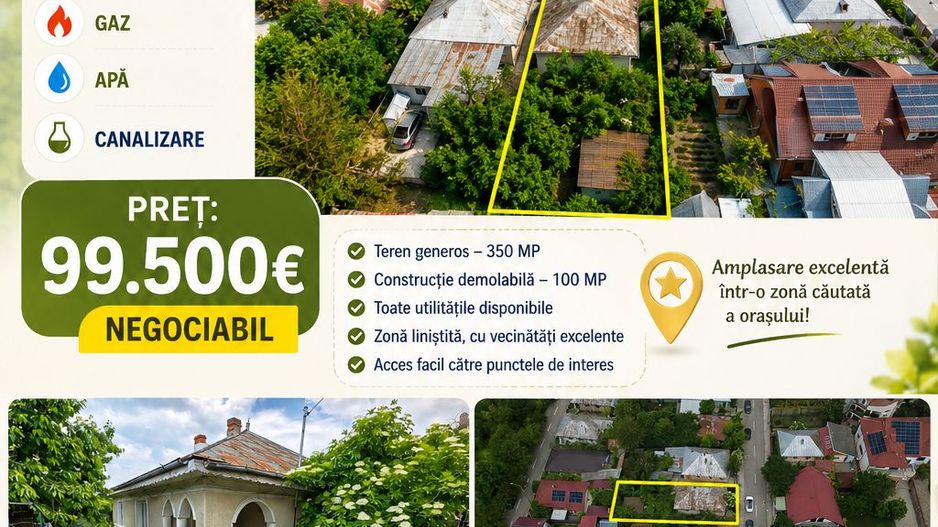TEREN INTRAVILAN 350 mp, VASLUI zona COPOU; - Poză 1