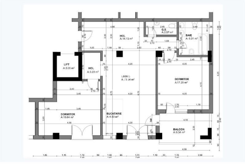Apartament modern 3 camere - 90 mp utili + terasă - Str Iacob Bologa - Schiță 24