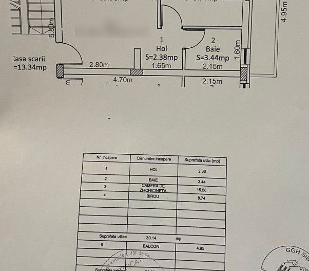 Apartament Smart si Cochet - 2 camere + balcon,   Arhitectilor Sibiu - Schiță 7
