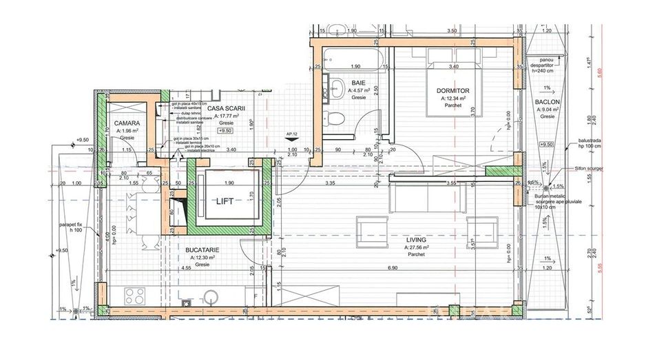 Apartament 2 camere imobil nou Plopilor, 58 m2 plus terasa - Poză 2