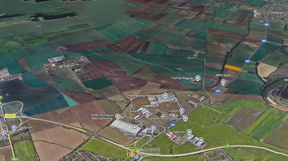 Teren industrial 13.975 mp – Zona Industrială Sud Arad, acces rapid A1 - Poză 3