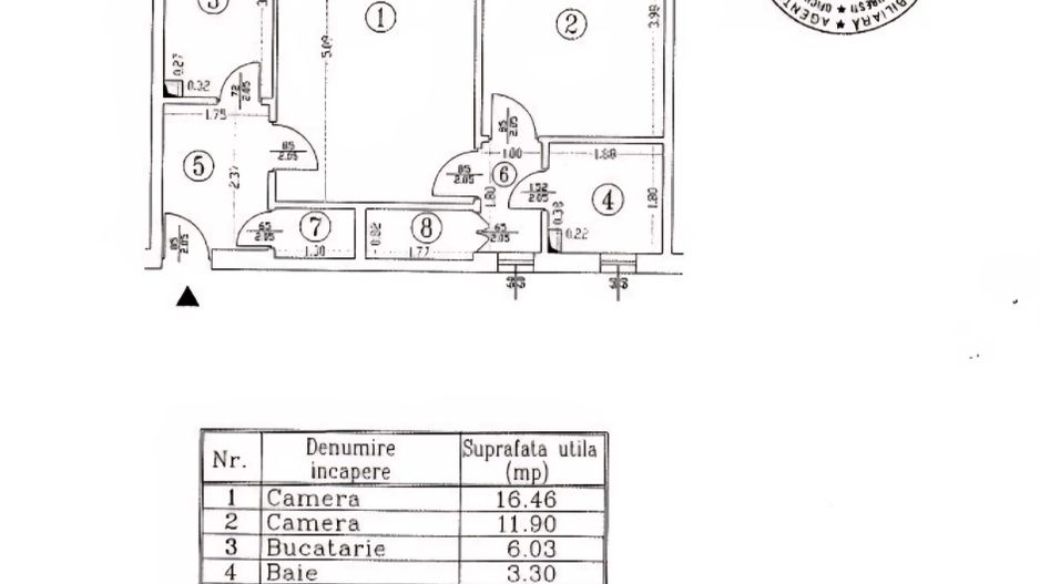 APARTAMENT 2 CAMERE | DOROBANTI - Schiță 16