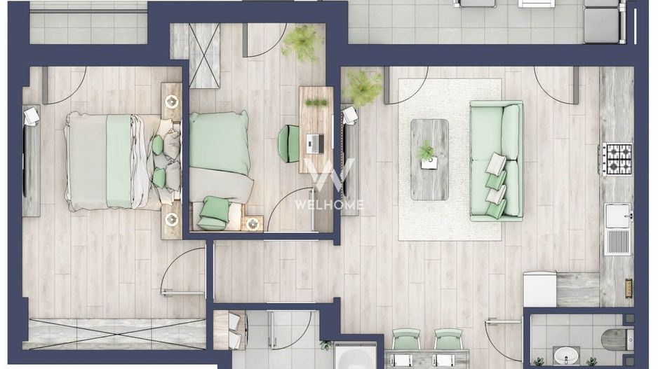 Apartament dotat inteligent, 3 camere, Sibiu - Schiță 9