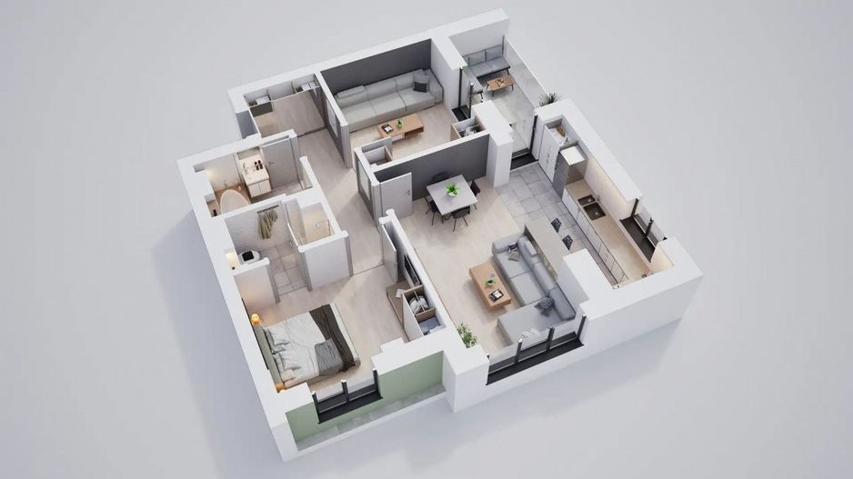 Apartament 3 camere, etaj intermediar, ansamblu nou Calea Surii Mici - Poză 7
