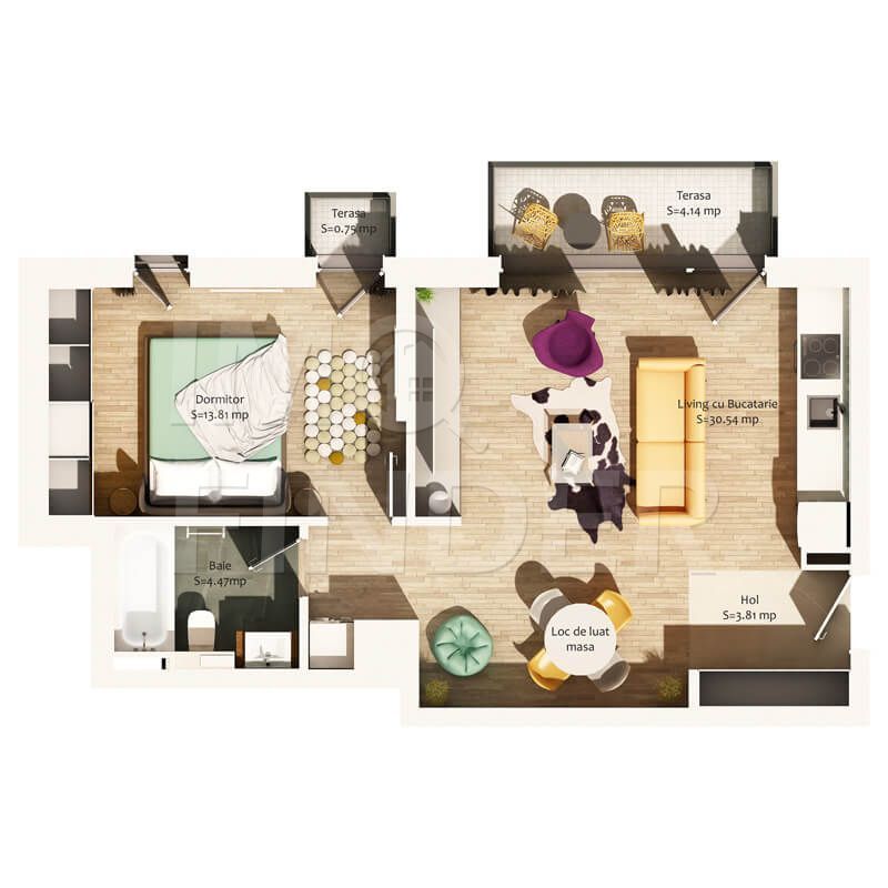 Vanzare apartament 2 camere Centru, imobil nou, etaj intermediar - Poză 7