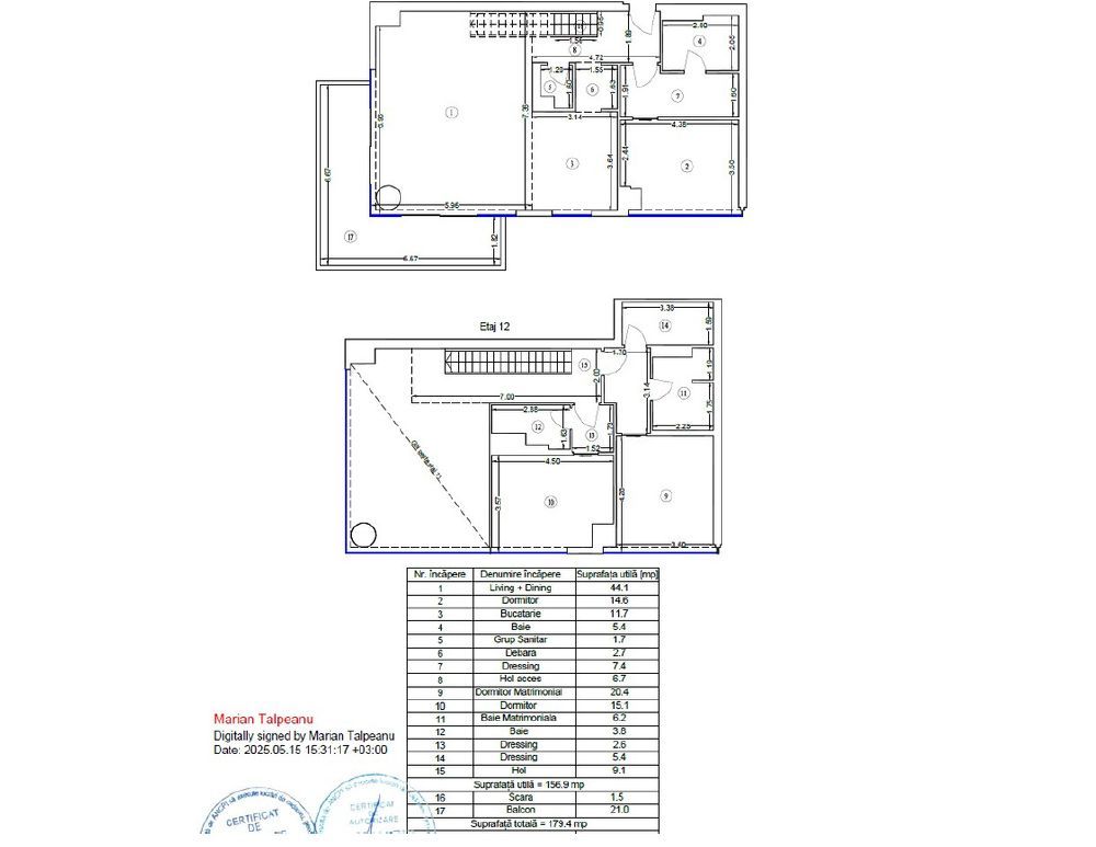 PENTHOUSE SPECTACULOS UpSite || 1.800.00+TVA || boxa si loc de parcare incluse - Schiță 36